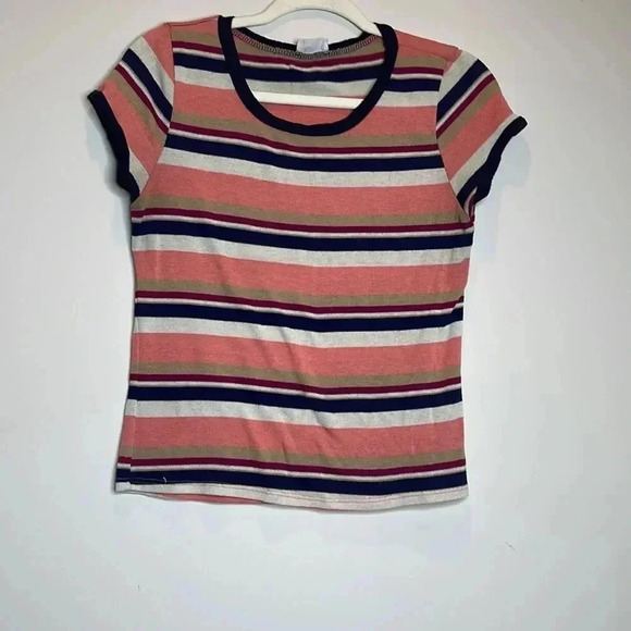 Trendy Striped Short Sleeve Top - Picture 2 of 5